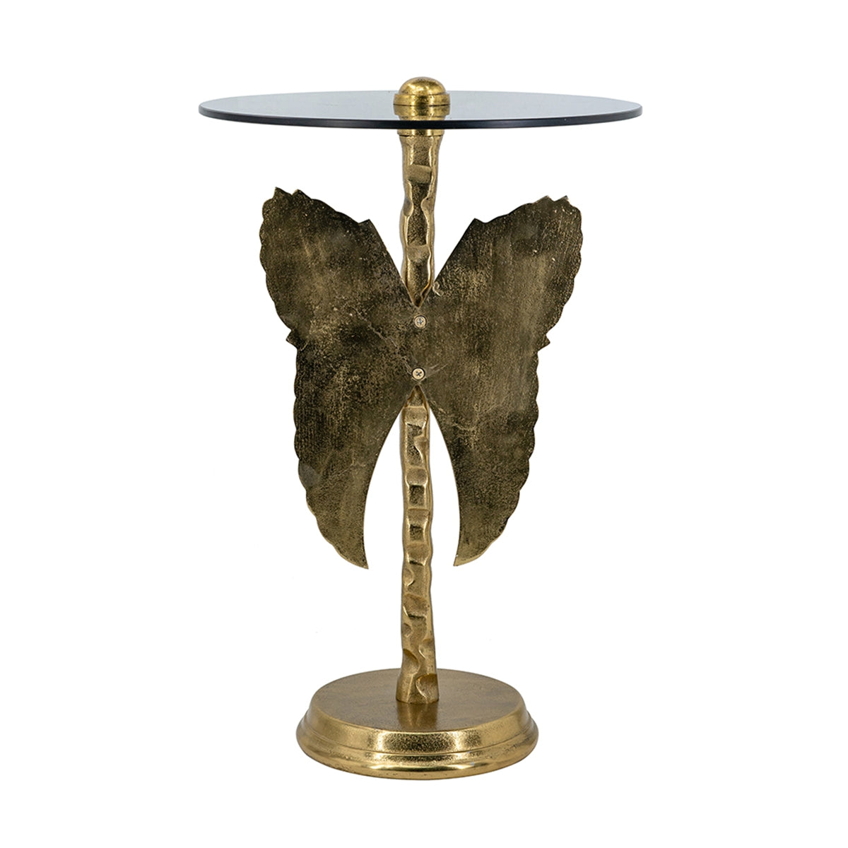 15.5x15.5x24" Round Top Accent Table With Angel Wings