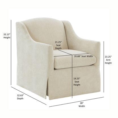 Luisa - Skirted Swivel Accent Chair