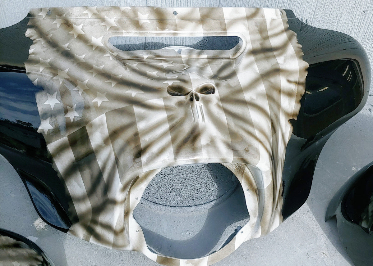 American flag Harley davidson Punisher fairing batwing
