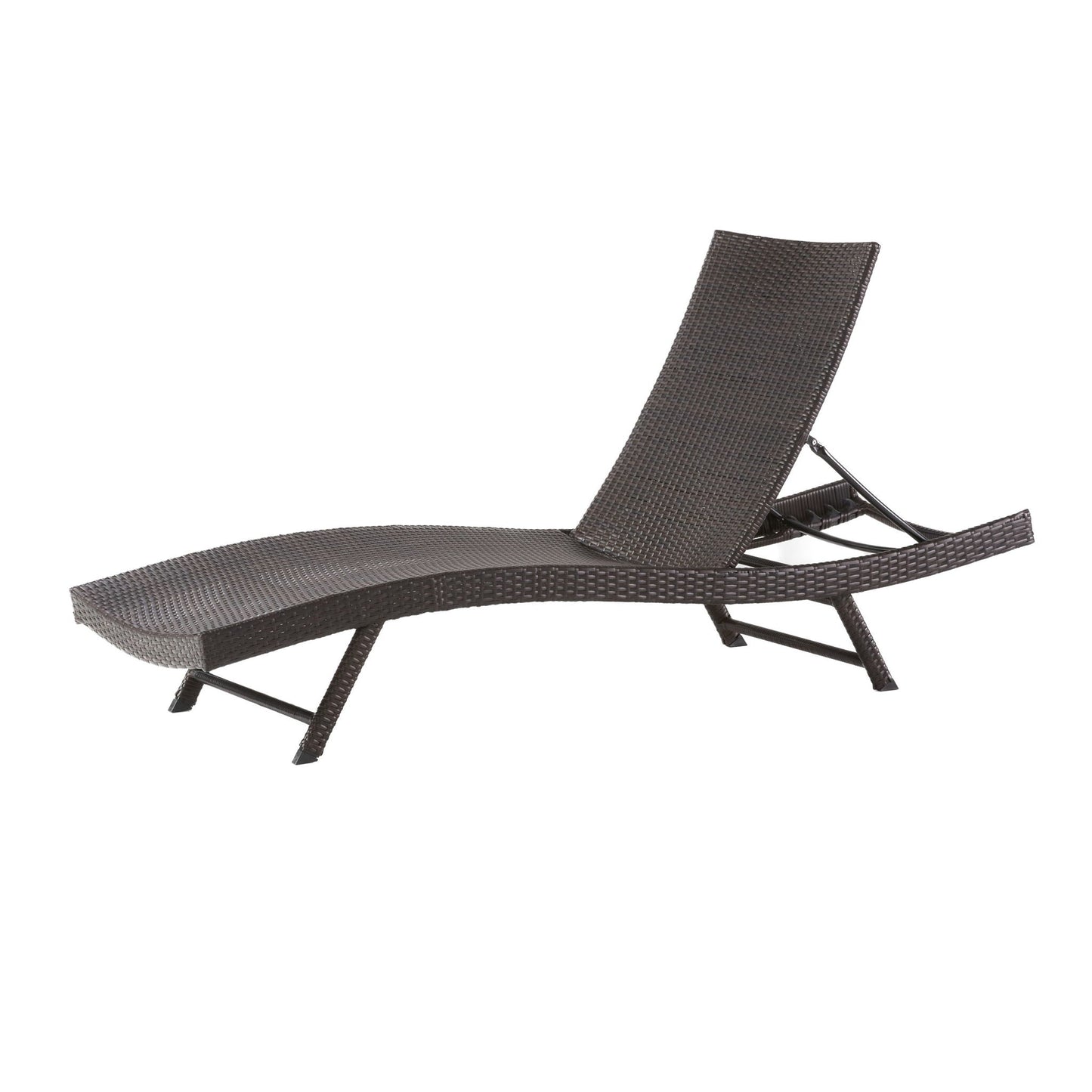 Kauai Modern Style PE Wicker Chaise Lounge - Brown Multi