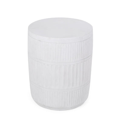 Outdoor Patio End Table - Antique White