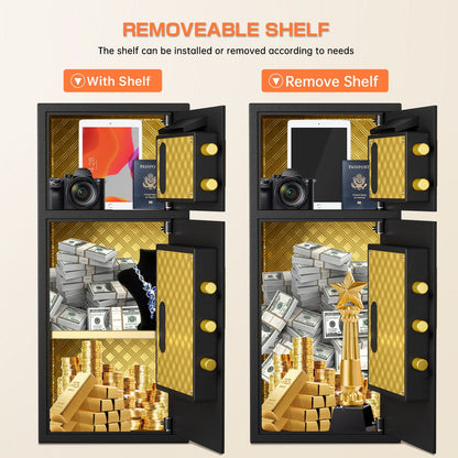 Large Double Door Coin Operated Safe, Digital Security Safe With Fireproof And Waterproof Bag