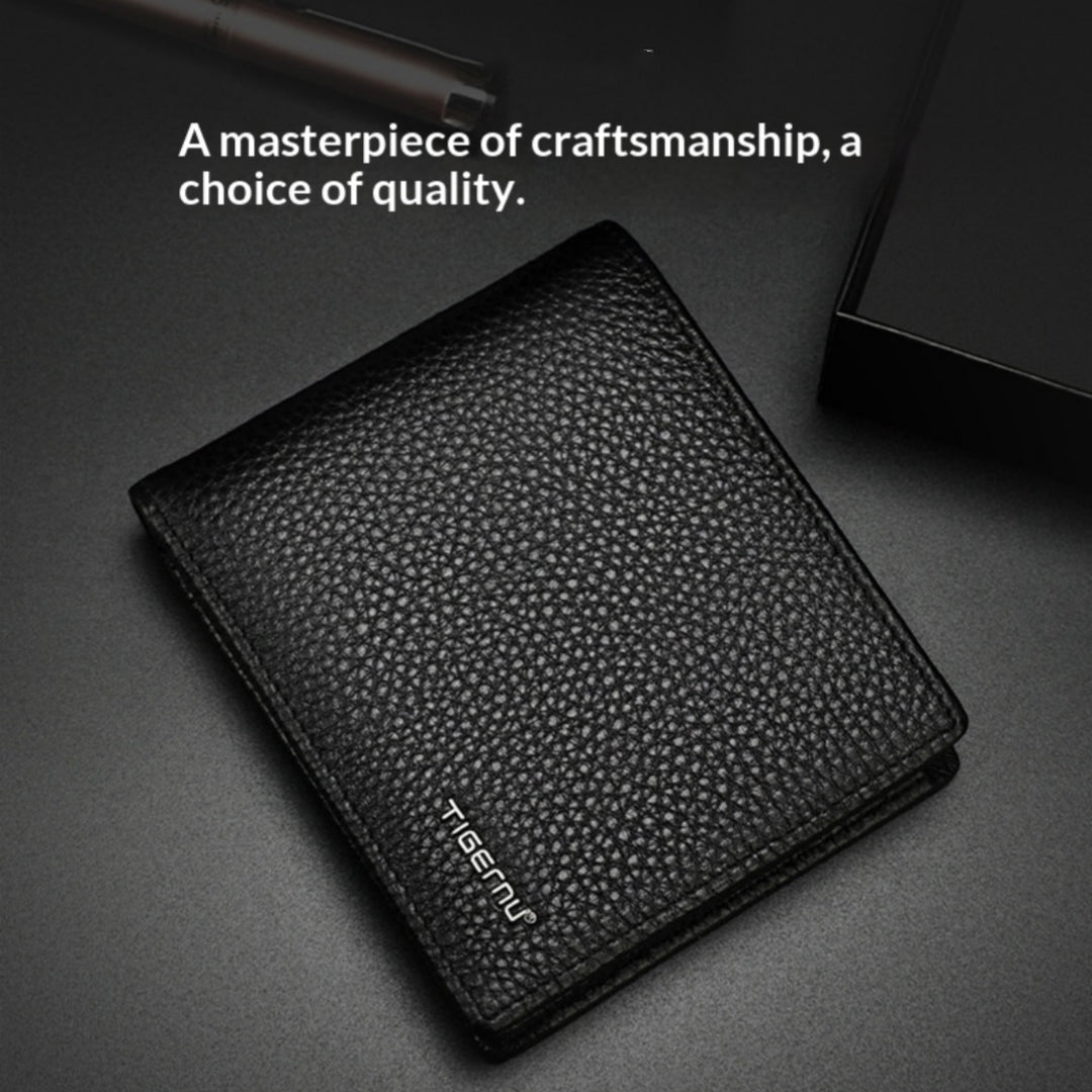 Mens Large-capacity Multi-card Short Leather Wallet
