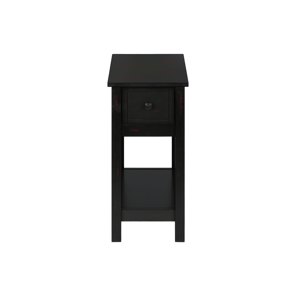 Accent End Table, 2 Tier, Narrow, Lamp, Storage Drawer, Charming Design