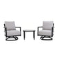 Outdoor Patio Furniture Chat Set with Sunbrella Cushions and Side Table