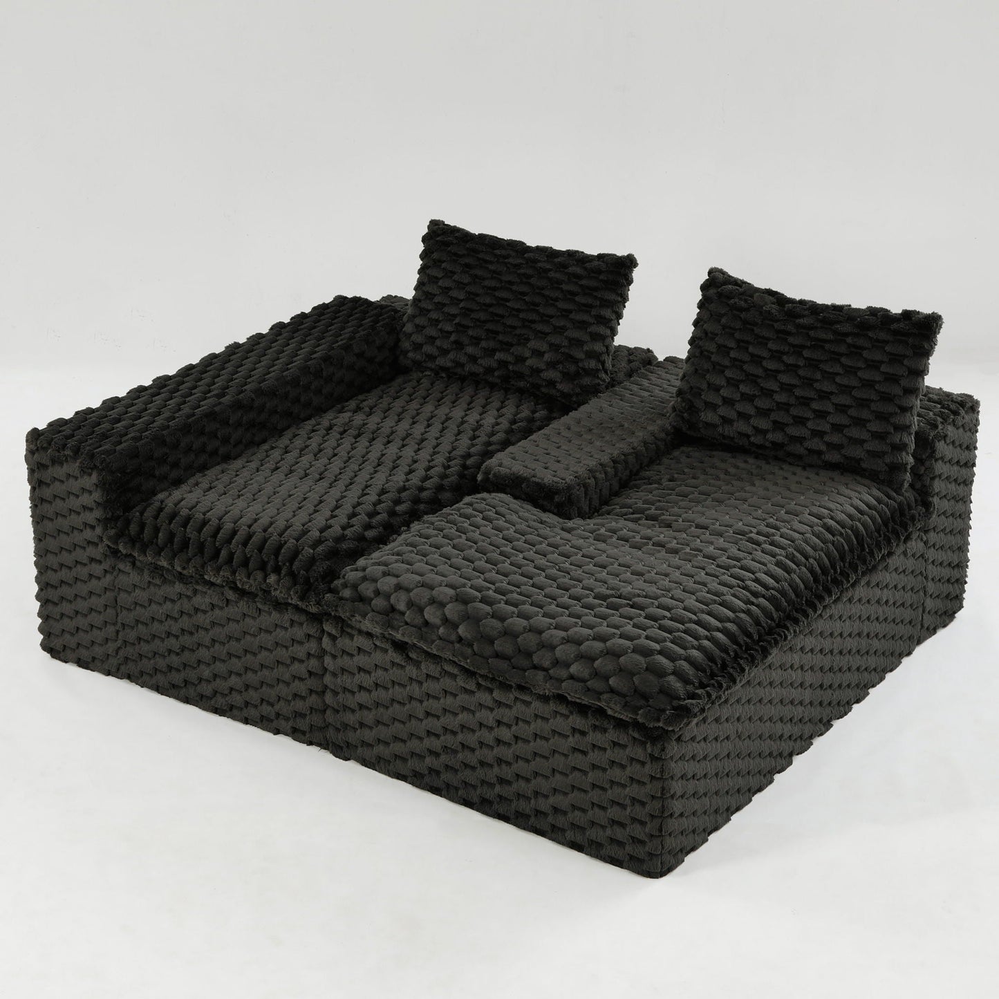 Modular Sofa, Convertible Twin Seat With Chaise Lounge