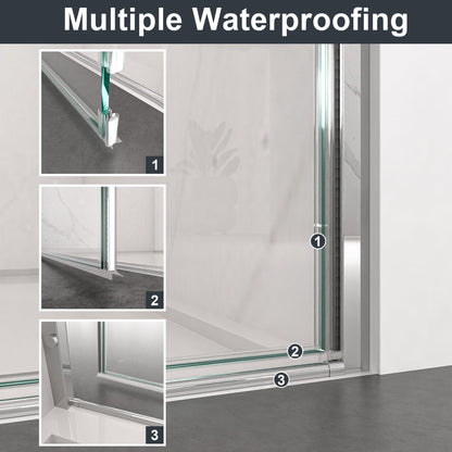 34"W x 72"H Frameless Circular Pivot Shower Door