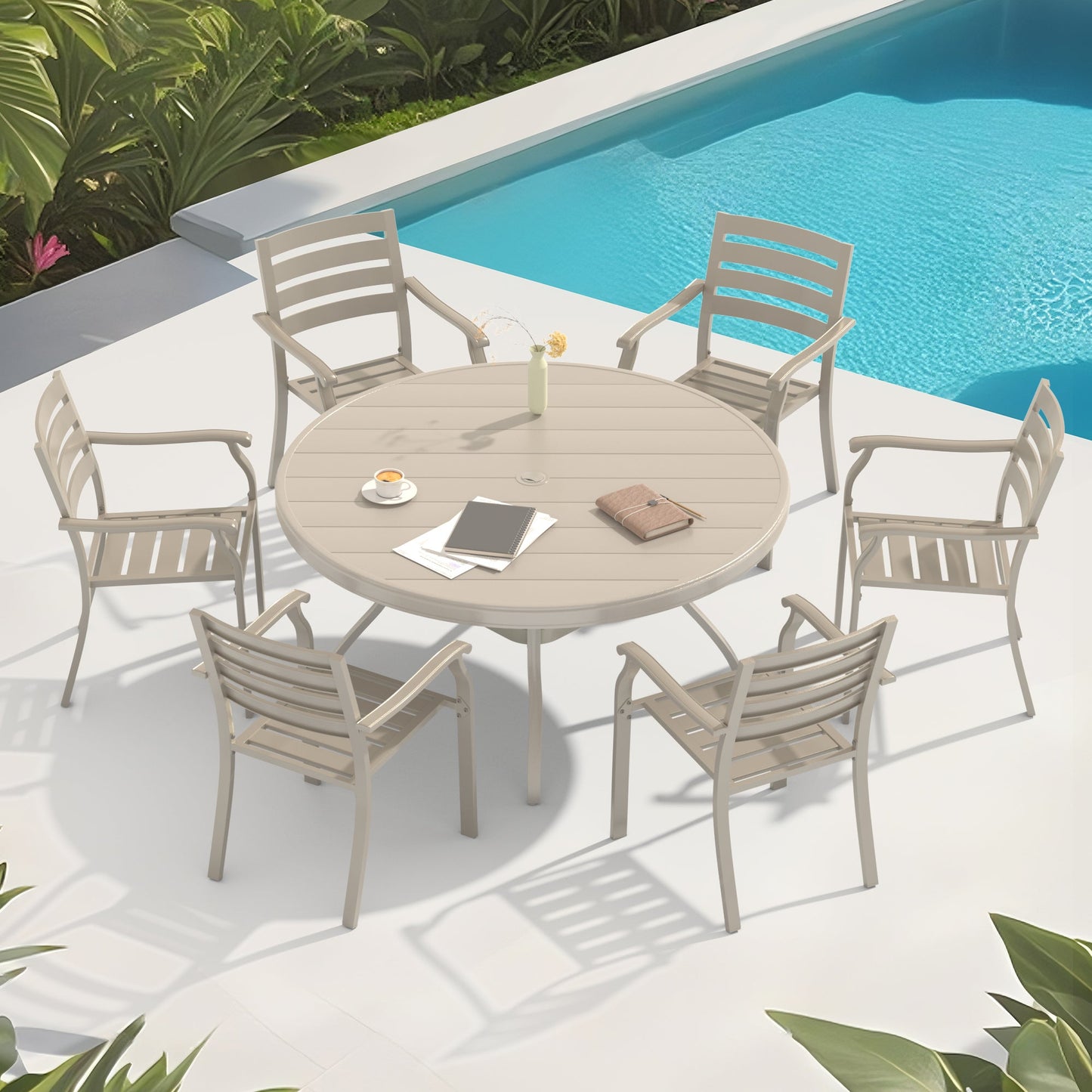 VRSHWO Iron Terrace Dining Chairs, Set of 2