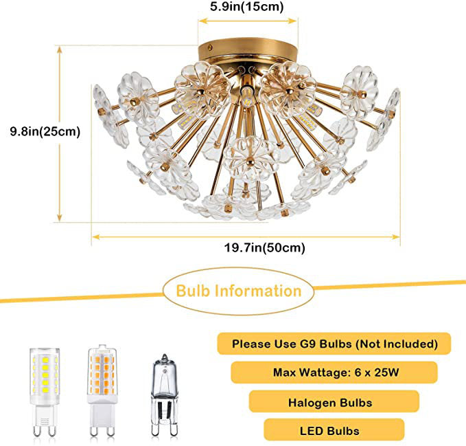 Gold Flush Mount Ceiling Light