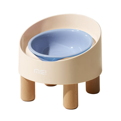 Cat Ceramic Food Basin High Foot Oblique Mouth Neck Protection Bowl Anti-tumble