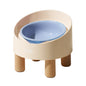 Cat Ceramic Food Basin High Foot Oblique Mouth Neck Protection Bowl Anti-tumble