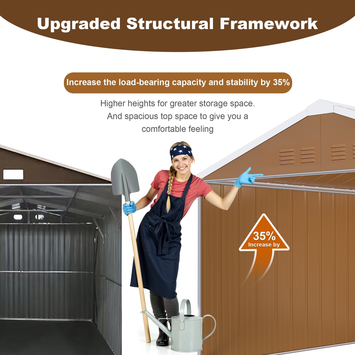 12x10 FT Heavy-Duty Metal Storage Shed with Lockable Door & Ventilation