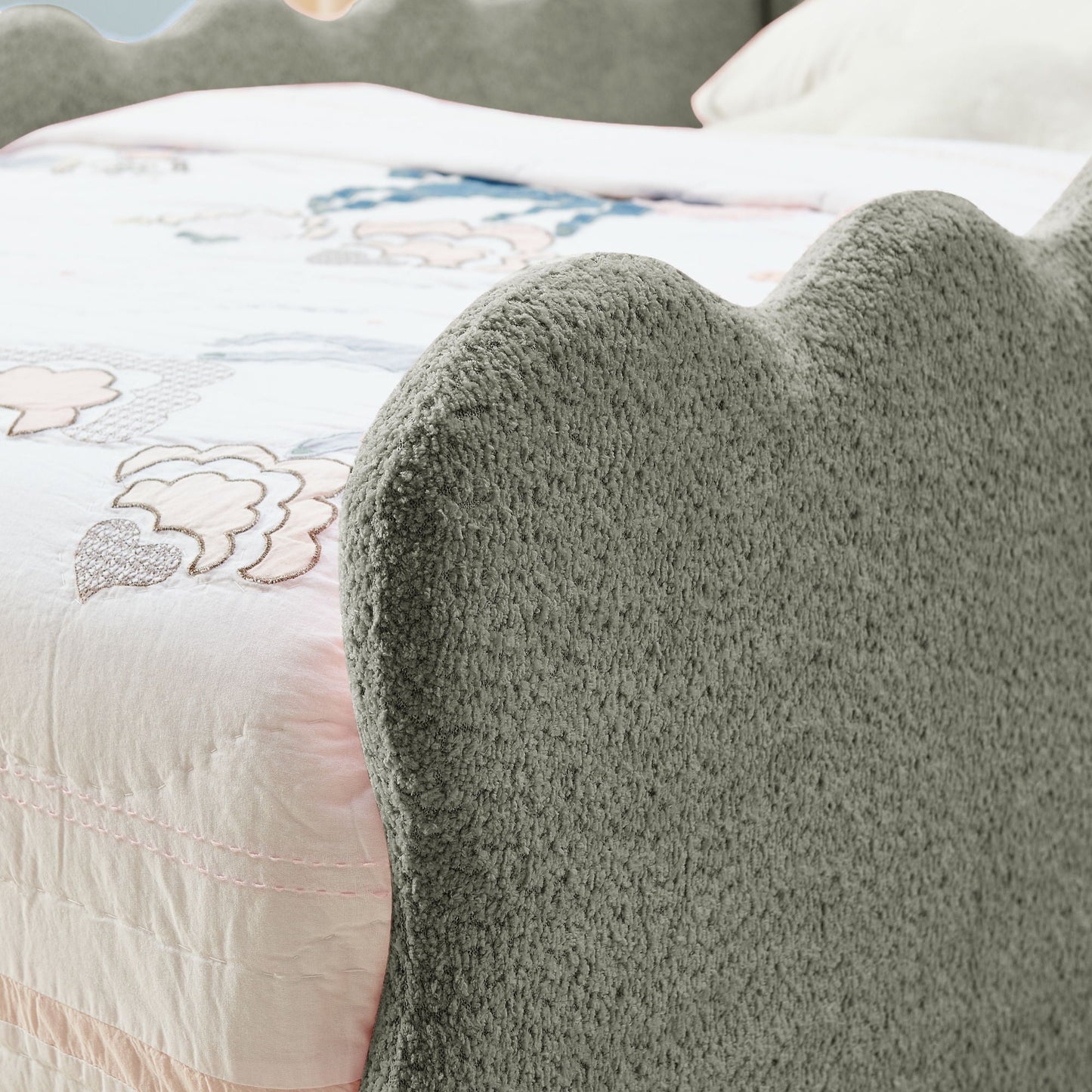 Cute Dinosaur Shaped Bed With Safety Guardrail, Toddler Frame