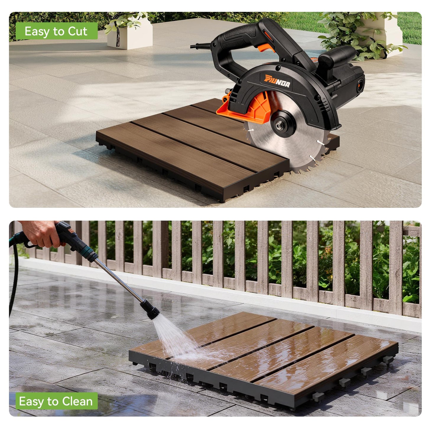 27 Pcs Interlocking Deck Tiles 12" x 12" HDPE Outdoor Flooring