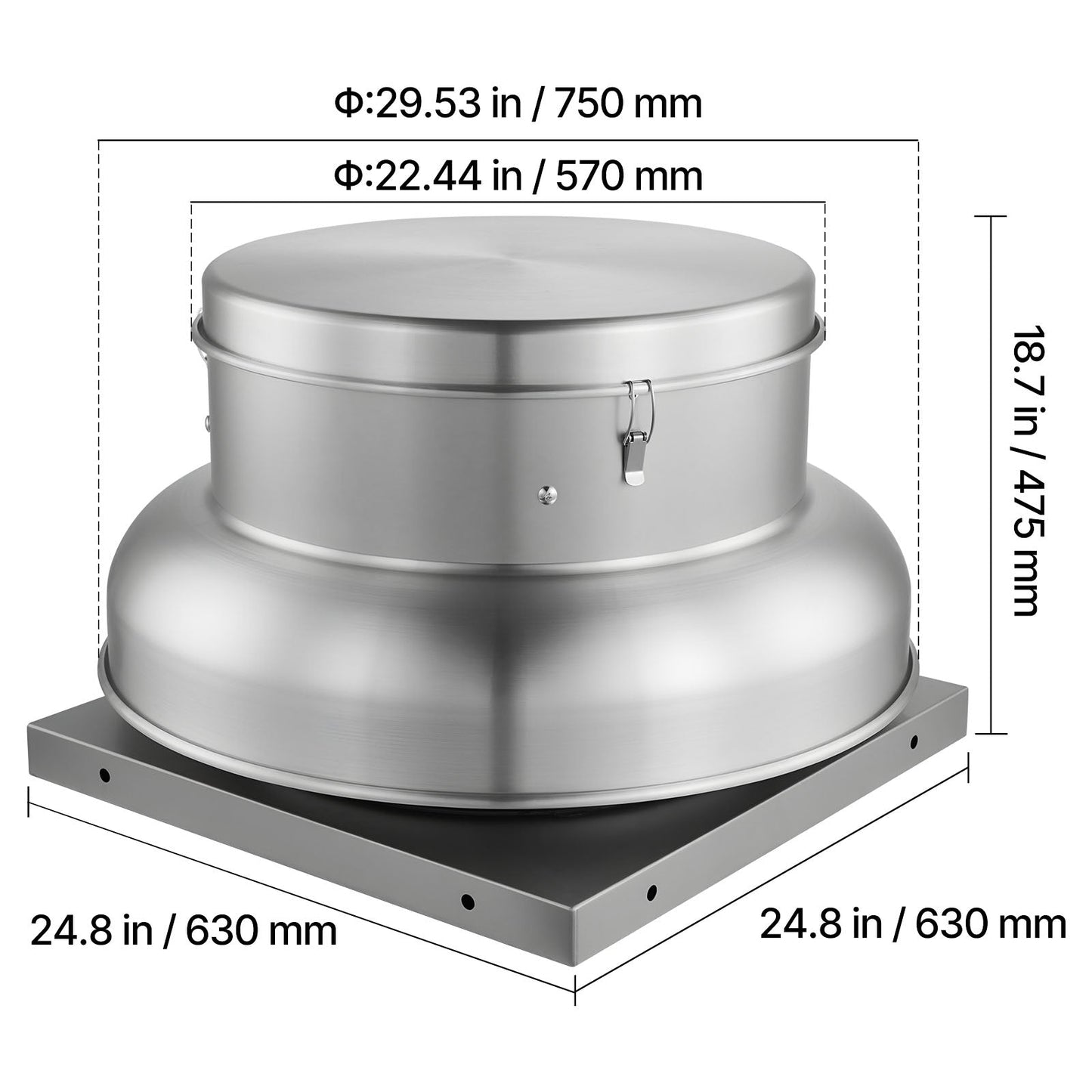 Roof Exhaust Fan with High-Power Motor and Adjustable Airflow