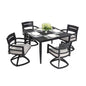 Outdoor Modern Dining Set, Chairs Sunbrella Cushioned And Dining Table With Umbrella Hole