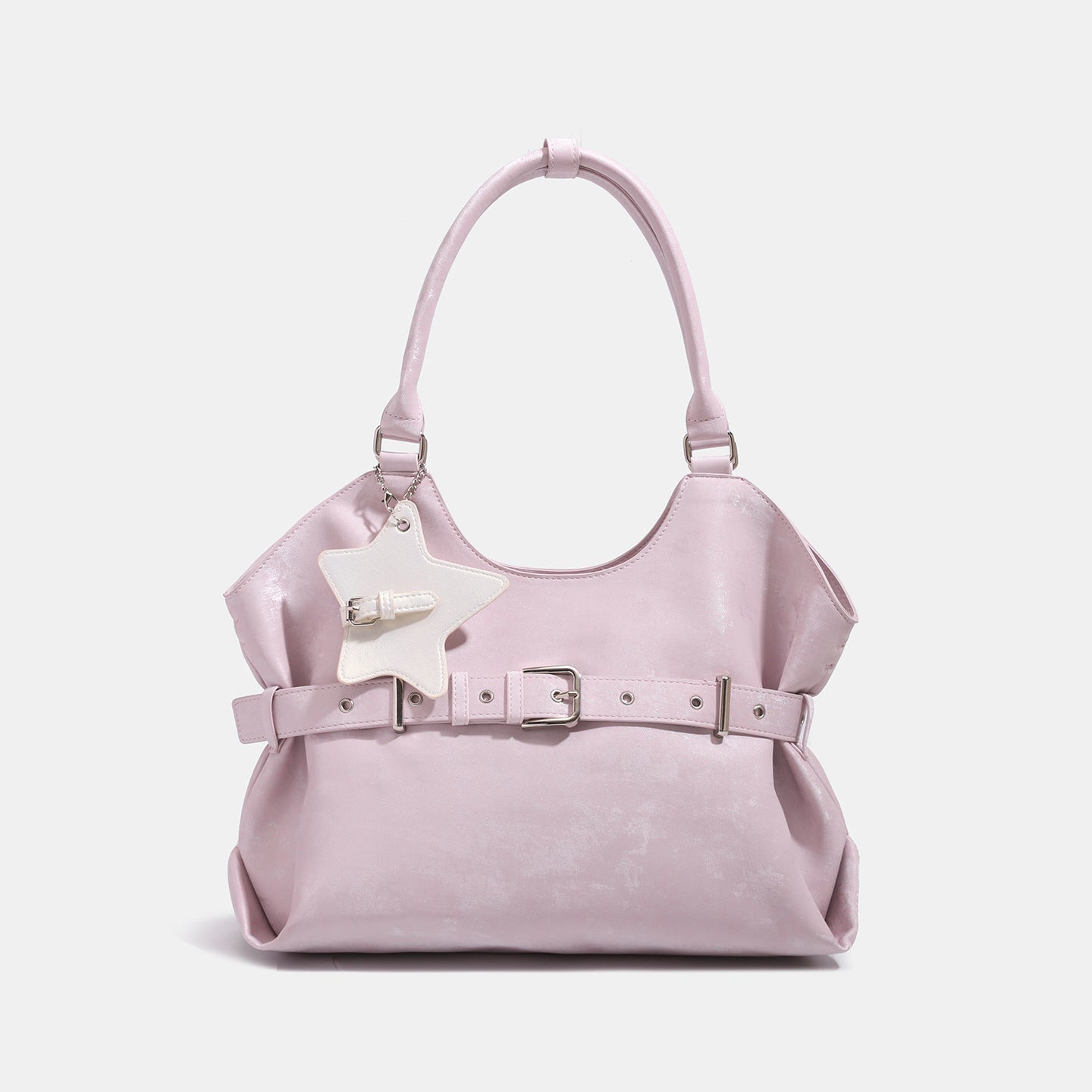 Belt-designed Single-shoulder Tote Bag Large Capacity For Women