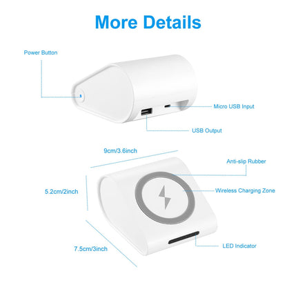 Qi Wireless Charger 10400mAh Power Bank 5W Wireless Charger Pad 2.1A USB Charge Port Portable Battery Charger for iPhone XS MAX XR Galaxy S10 S9+ Note