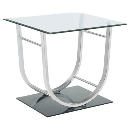 Danville 3-piece Glass Top Coffee and End Table Set Chrome