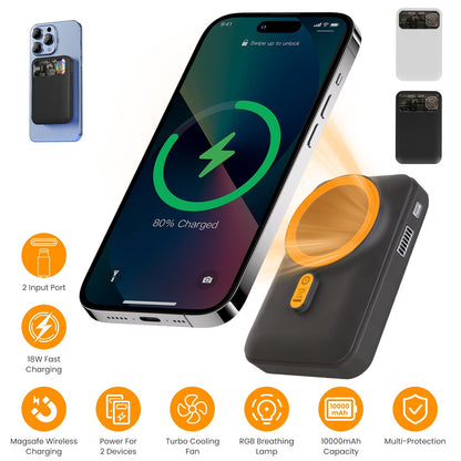 Magsafe Wireless Power Bank 10000mAh Magnetic Portable 18W Fast Charger Fit for IOS Phone 15/14/13/12 Series and More