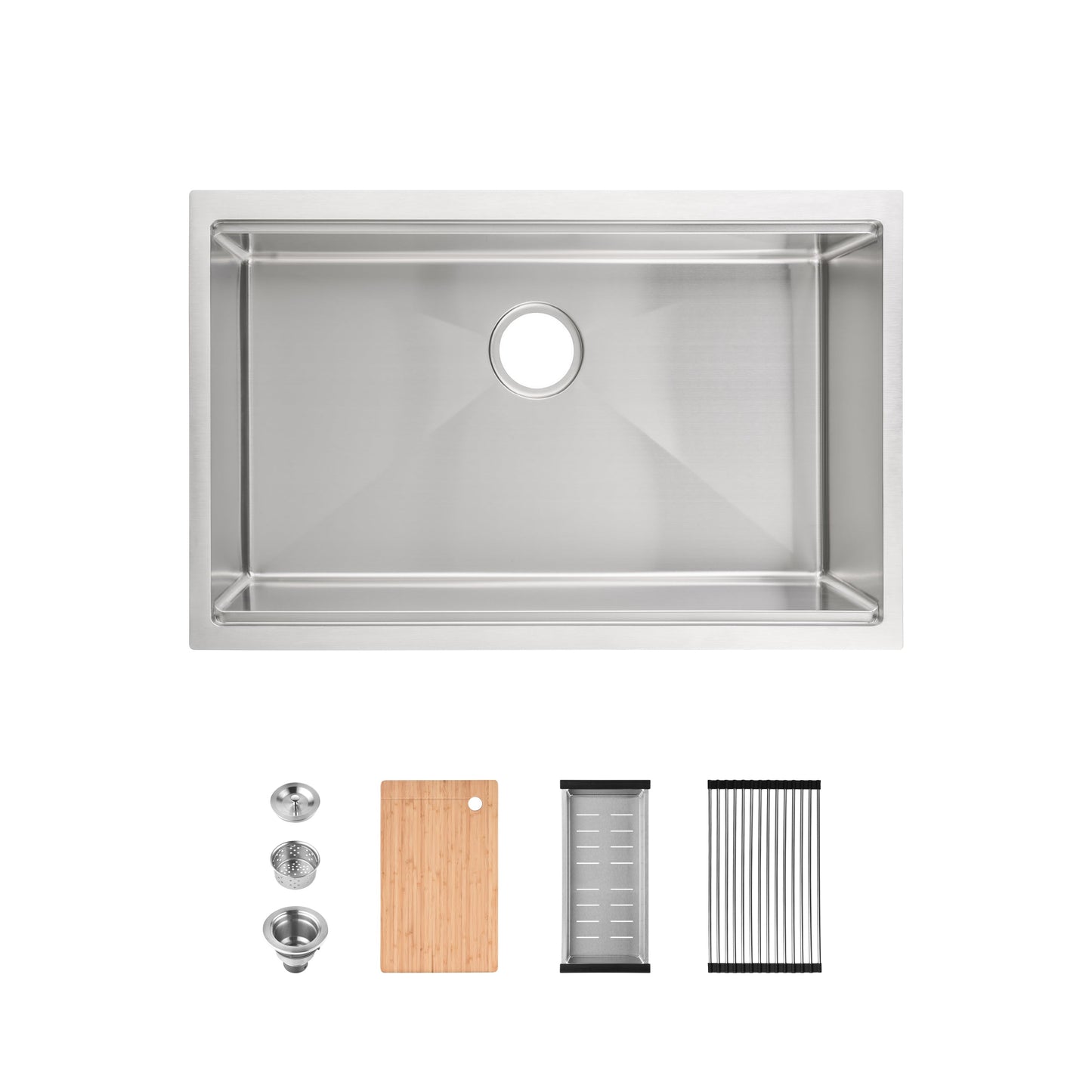 Stainless Steel Kitchen Sink, 30″x19″ Single Bowl, Undermount