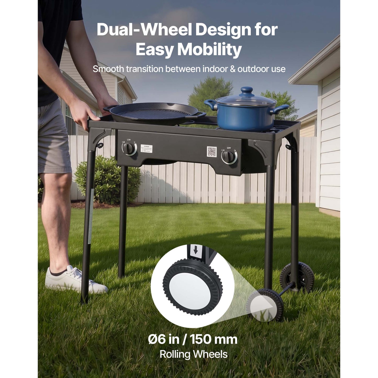 2 Burner Outdoor Propane Gas Stove, 150,000 BTU