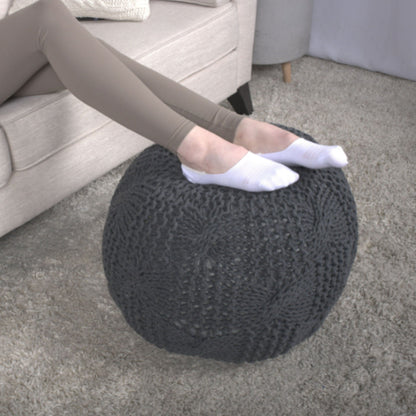 Bordeaux - Knitted Round Pouf