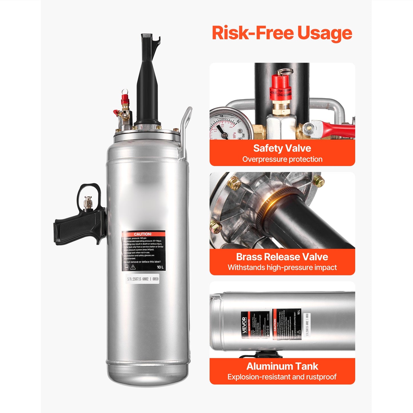 Portable Tire Bead Seater 2.6 Gal / 10 L Air Bead Blaster