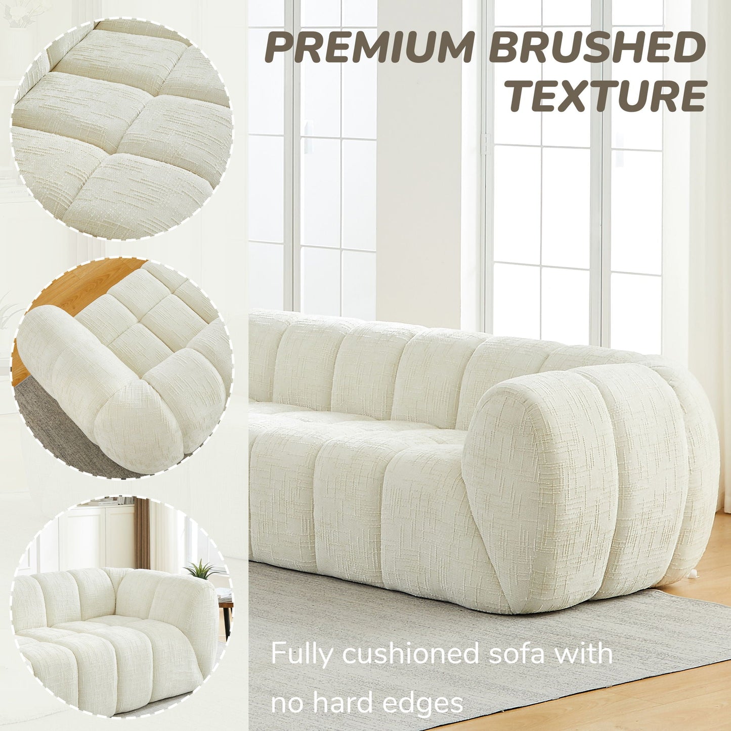 Modern Sofa With Piano Key Backrest