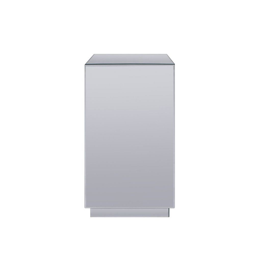 Noralie - 26" Accent Table - Mirrored, Faux Diamonds