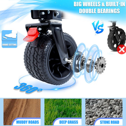 Foldable Wagon with Extended Tailgate and Large All-Terrain Wheels