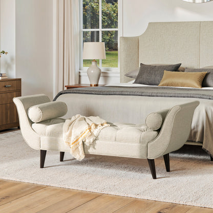 Alma Tufted Flared Arm Entryway Bench