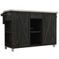 Outdoor Kitchen Island With Stainless Steel Top, Ample Storage Space, Towel And Spice Racks And A Bottle Opener