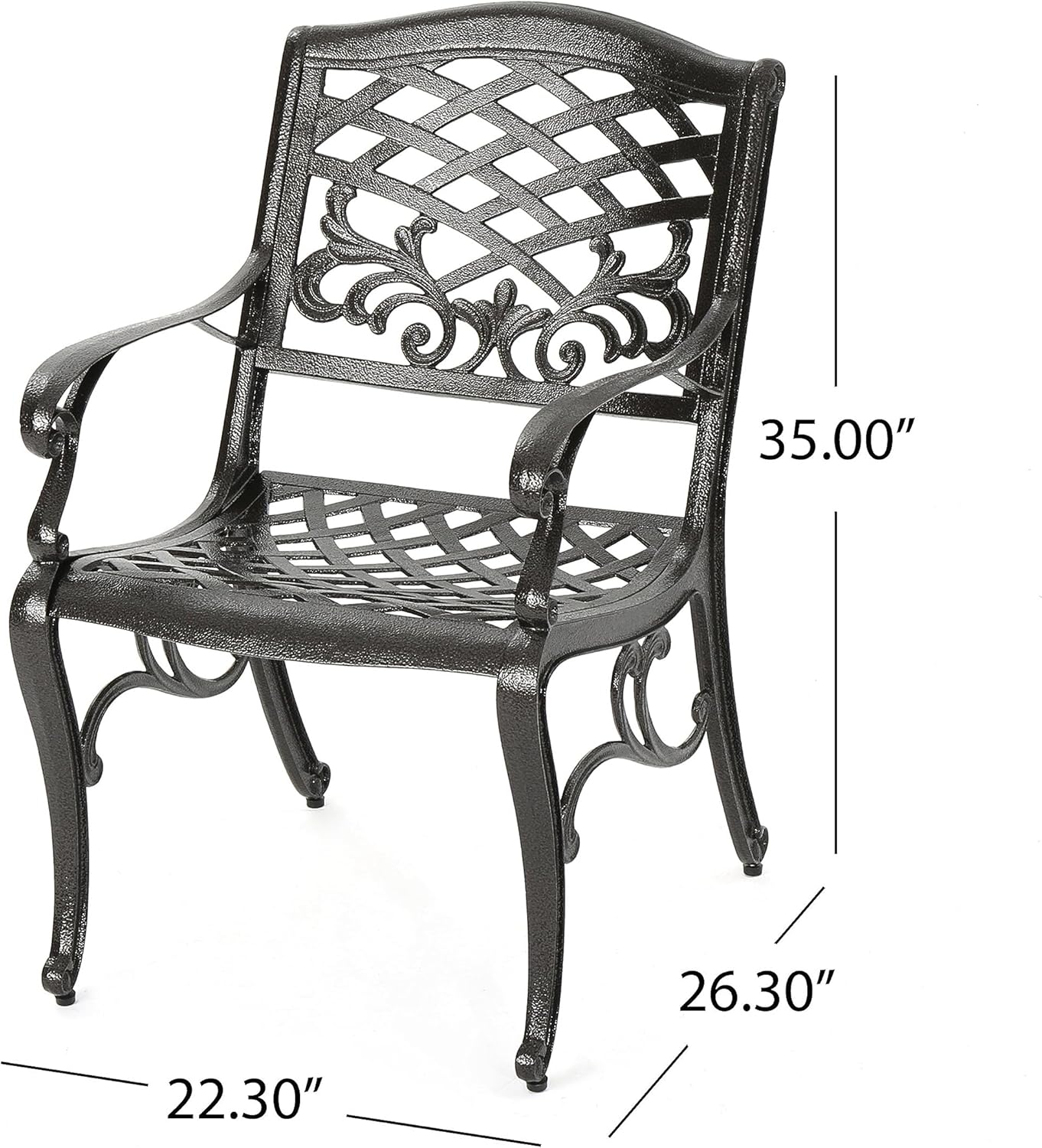 Ravenna 6-Person Metal Patio Dining Set with Rectangular Table