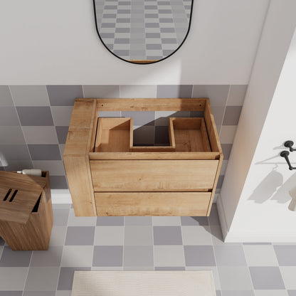 30" Wall Mount Bathroom Vanity with Soft Close Drawer (Without Basin)