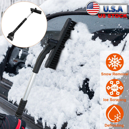 3 In 1 Windshield Ice Scraper Extendable Car Snow Removal Tool Telescoping Car Broom Snow Shovel Automobile Frost Removal