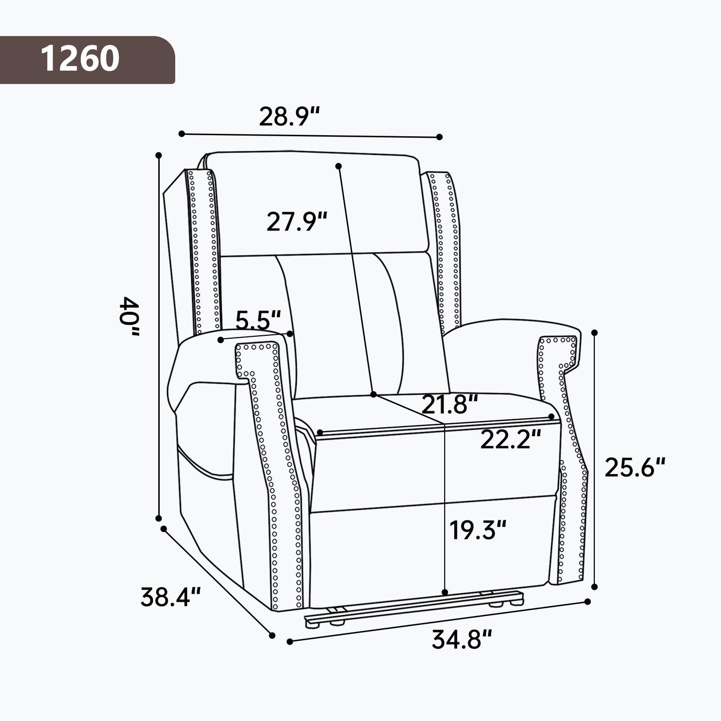Manual Recliner Chair  With Heavy Duty Motion Mechanism, 8 Vibrating Nodes And 3 Massage Modes For Living Room