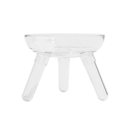 Pet Cat And Dog Feeding Bowl Household Cat And Dog Drinking Water Anti-knock Feeder Transparent Glass Bowl Cat Bowl