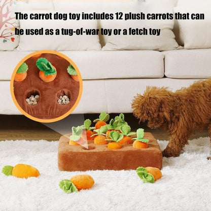 Carrot Dog Toy, Snuffle Mat For Dogs Toy Carrot, Interactive Carrots Dog Plush Puzzle Toys,Carrot Garden Dog,Dog Carrot Toys Pet Stress Relief With 12 Carrots