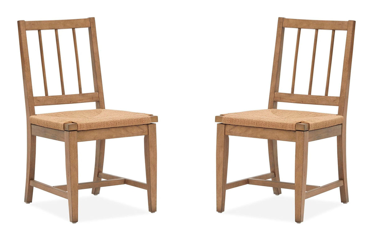 Lindon - Dining Side Chair With Paper Cord Seat (Set of 2) - Light Brown