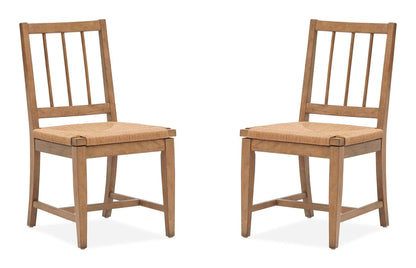 Lindon - Dining Side Chair With Paper Cord Seat (Set of 2) - Light Brown