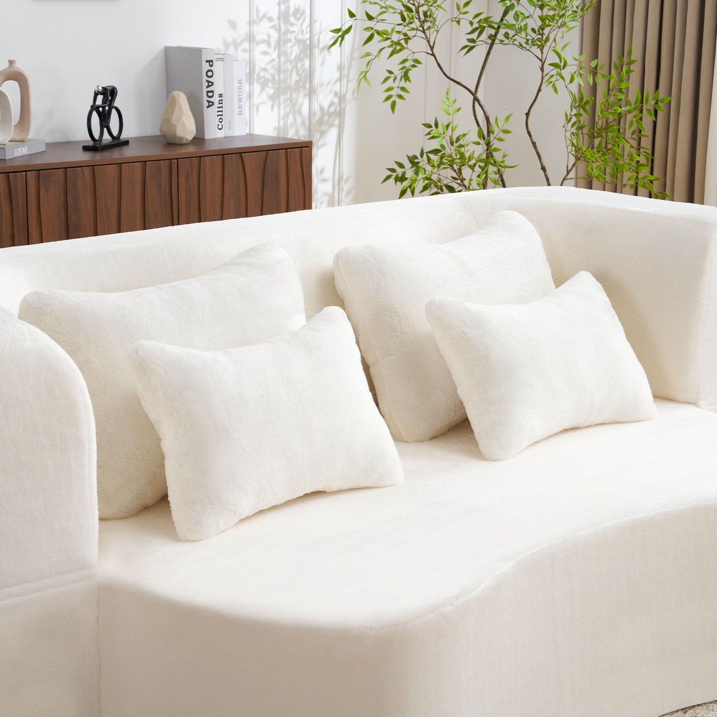 Modern Floor Sofa With 4 Pillows
