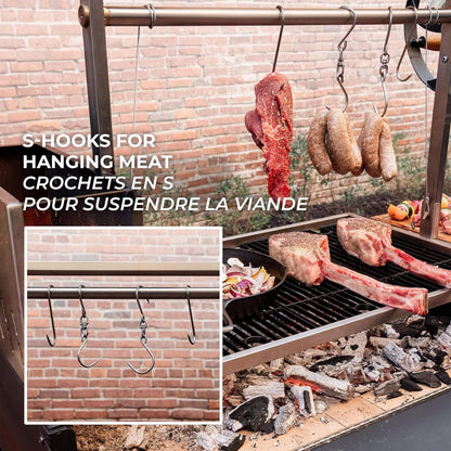 [05X02FT] Heavy-Duty Argentine Santa Maria Wood Fire And Charcoal BBQ Grill With Brasero (SAK52731)