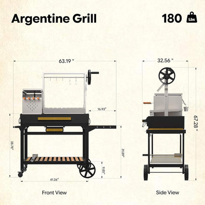 [05X03FT] Heavy-Duty Argentine Santa Maria All-In-One BBQ Grill With Brasero (SAK31862)