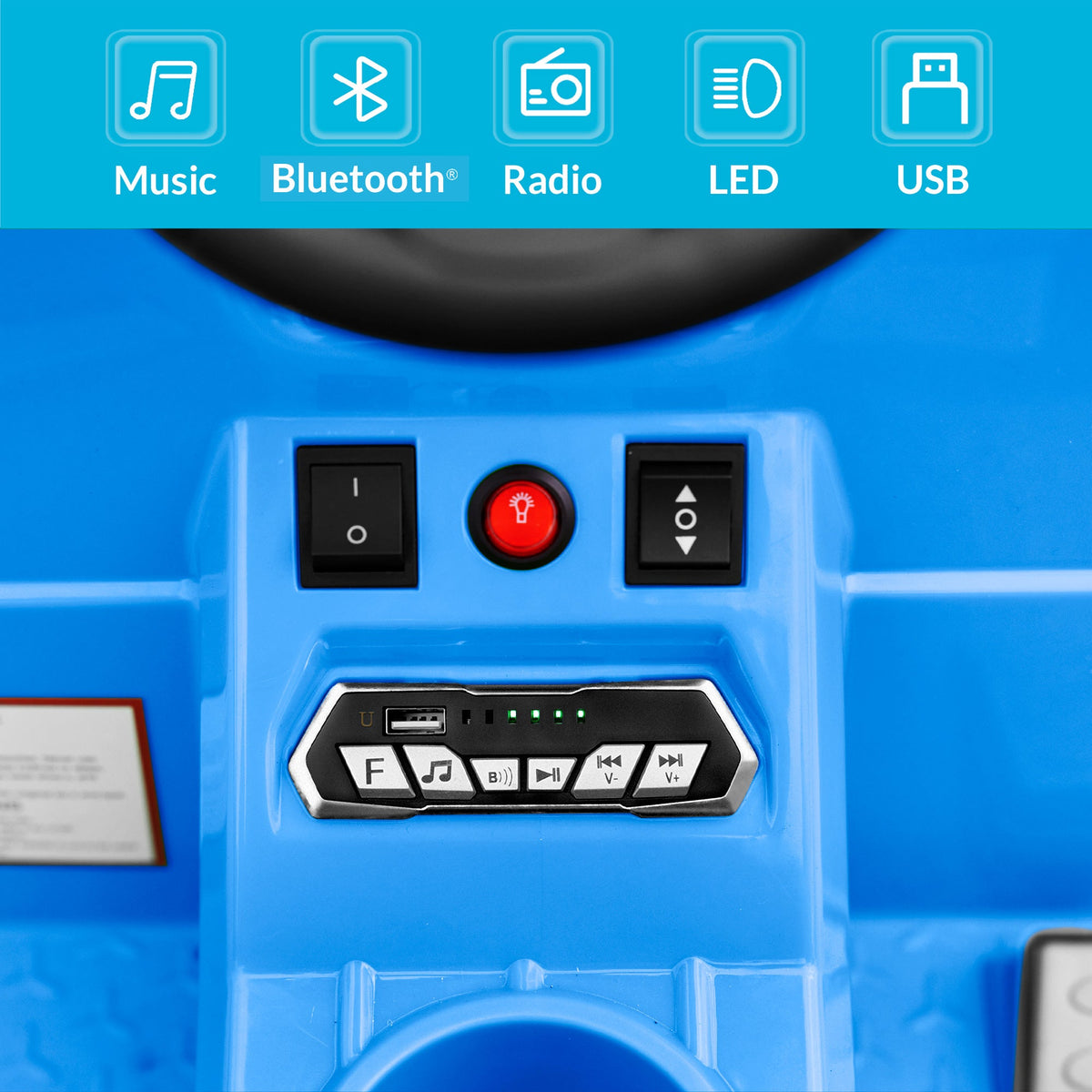 Kidzone 6V Garbage Truck Ride On Toy with LED Lights and Recycling Accessories