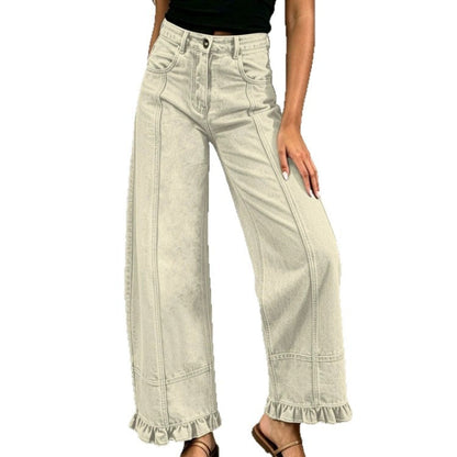 New Stylish Casual Loose-fit Wide-leg Denim Pants For Women
