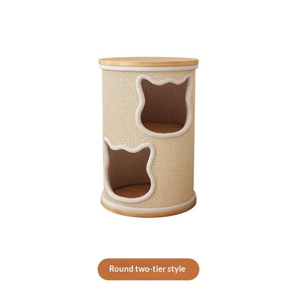 All-in-one Solid Wood Cat Tree Suitable For All Four Seasons