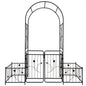 Metal Garden Arch With Gate Wide High Climbing Plants Support Rose Arch Outdoor - Black