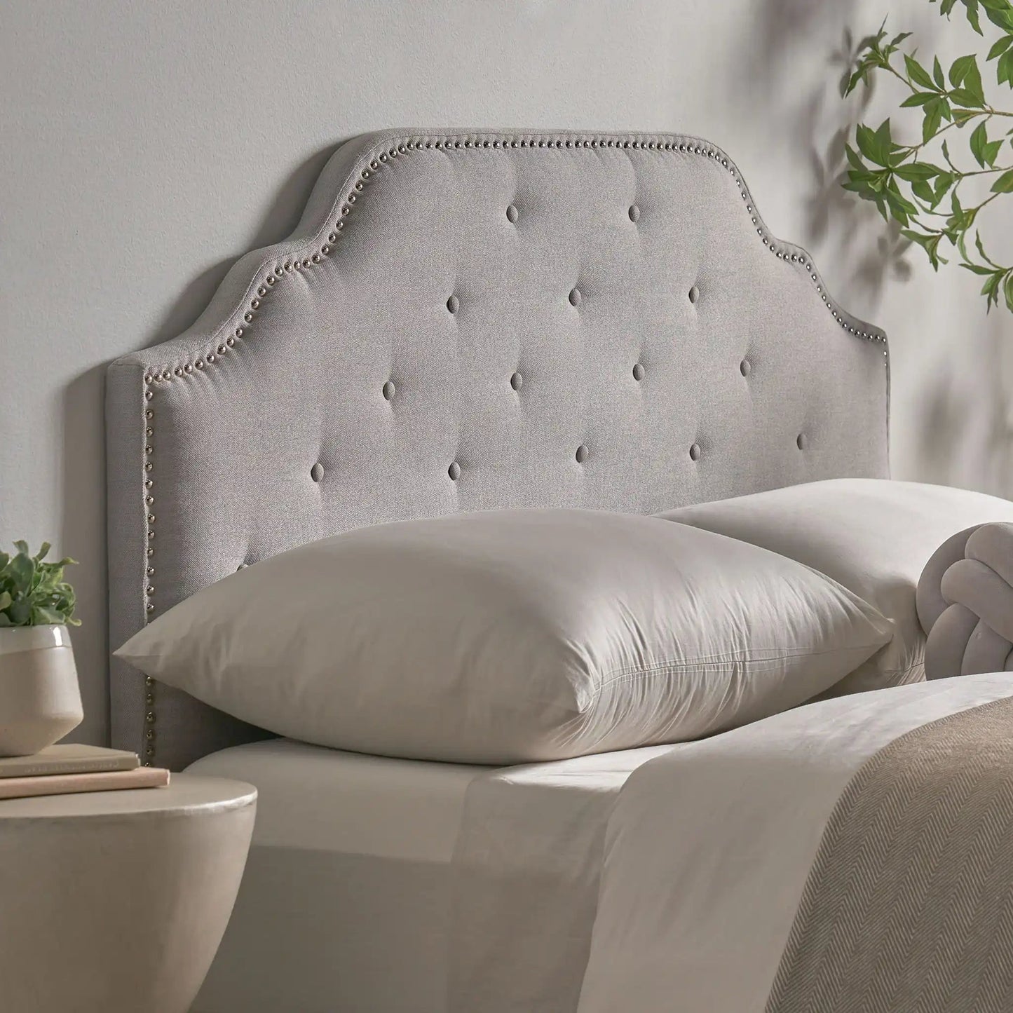 Luella Button Tufted Upholstered Headboard