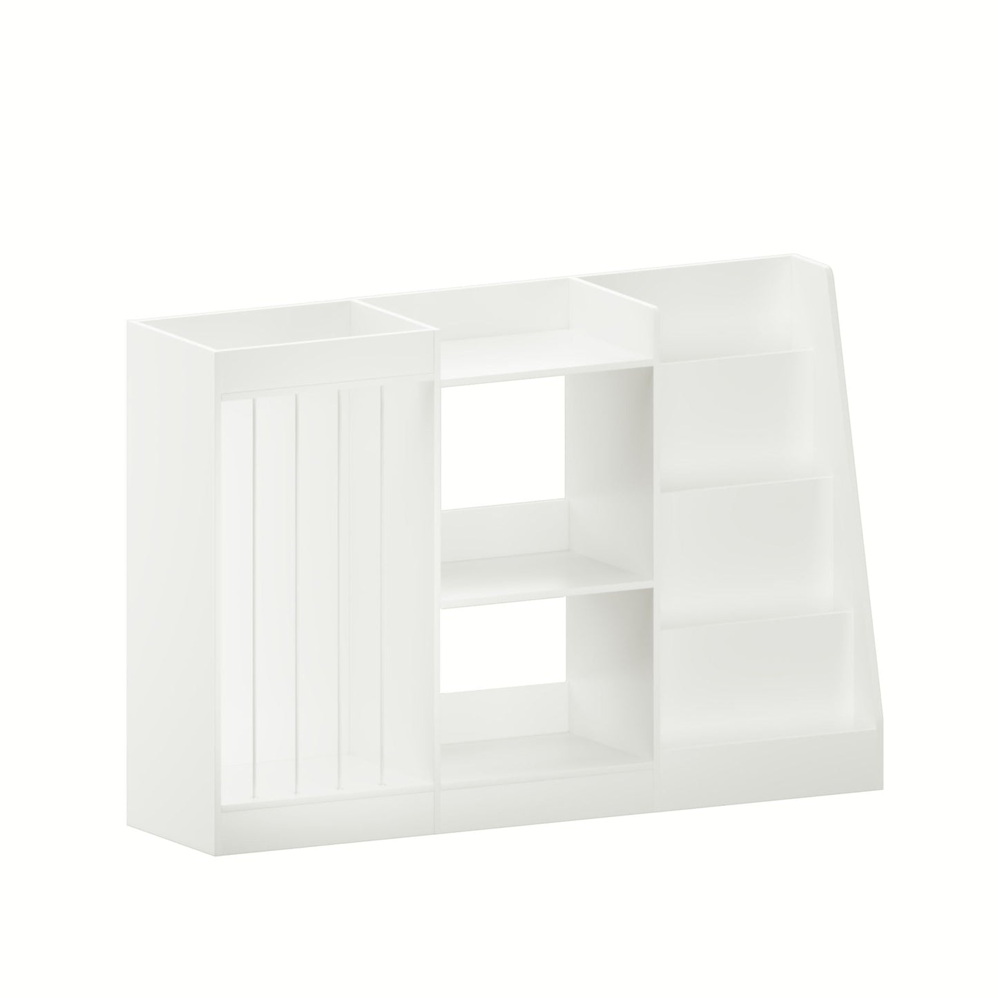 Bookshelf And Toy Storage, 3 Tier Montessori Bookcase With Stuffed Animal Organizer - White
